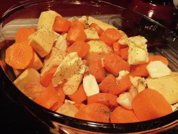Pečené batáty s mrkví